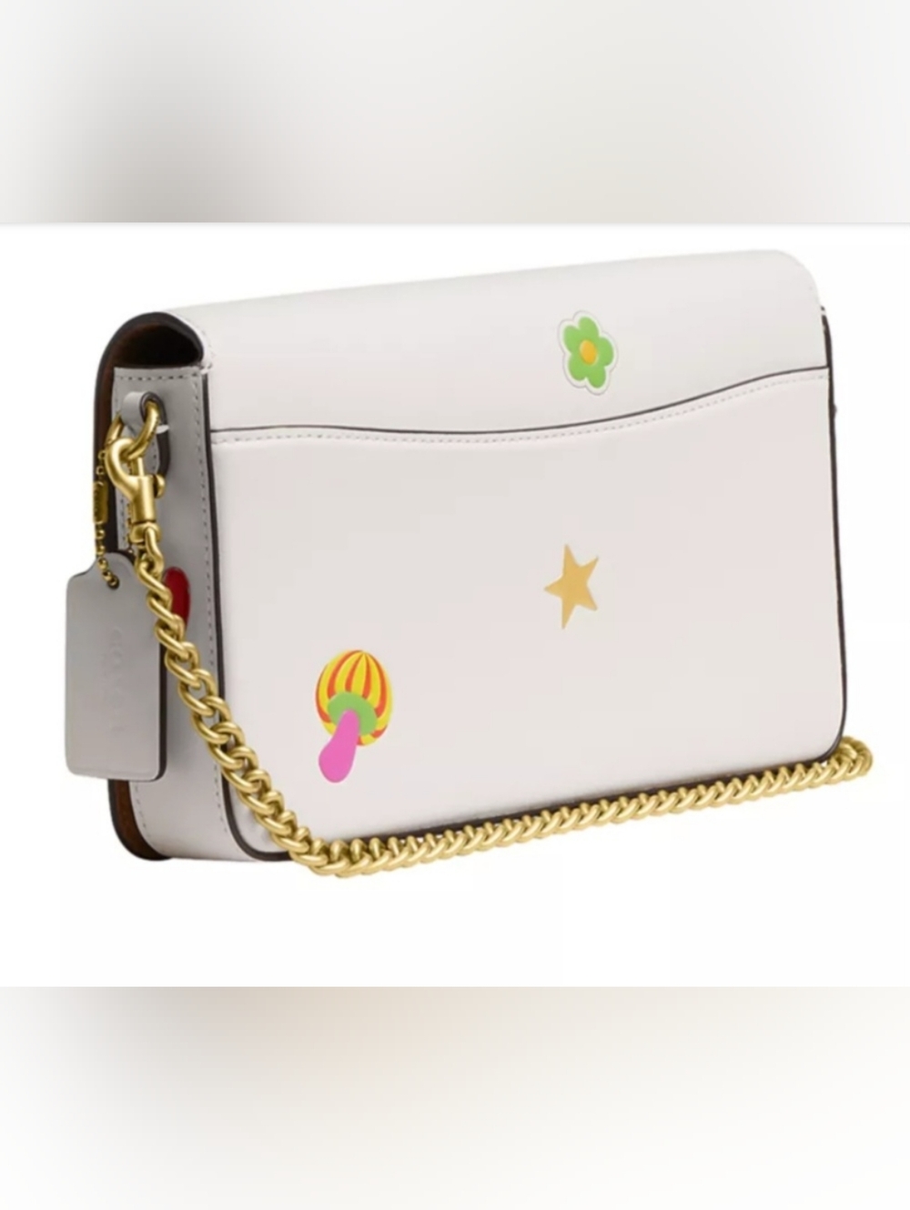 Coach Mila Crossbody Bag With Sticker Print Chalk Multi Chain Strap - Picture 3 of 4